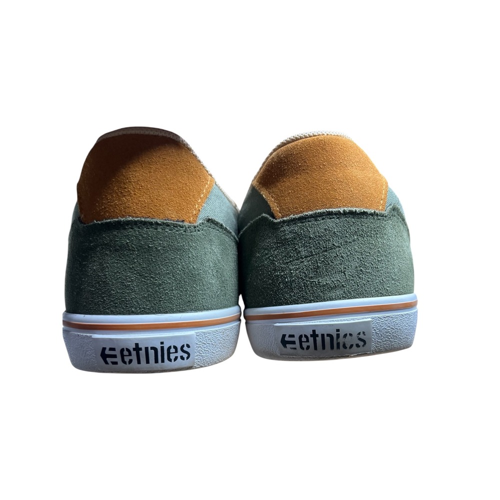 Etnies Fader Skate Shoes Mens Green Canvas Suede Low Top Sneakers - 13 - Picture 5 of 7